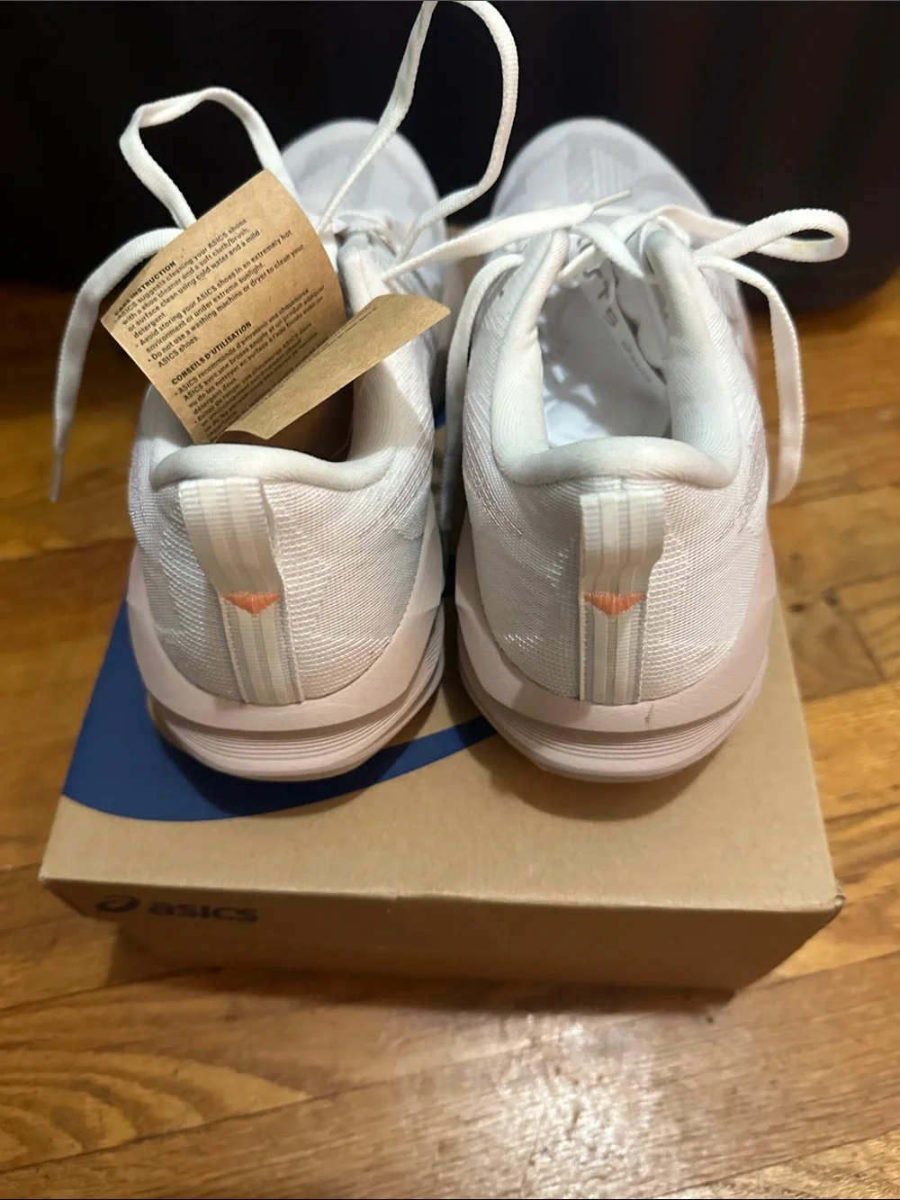 Asics Women's White Sneakers with Peach Accents